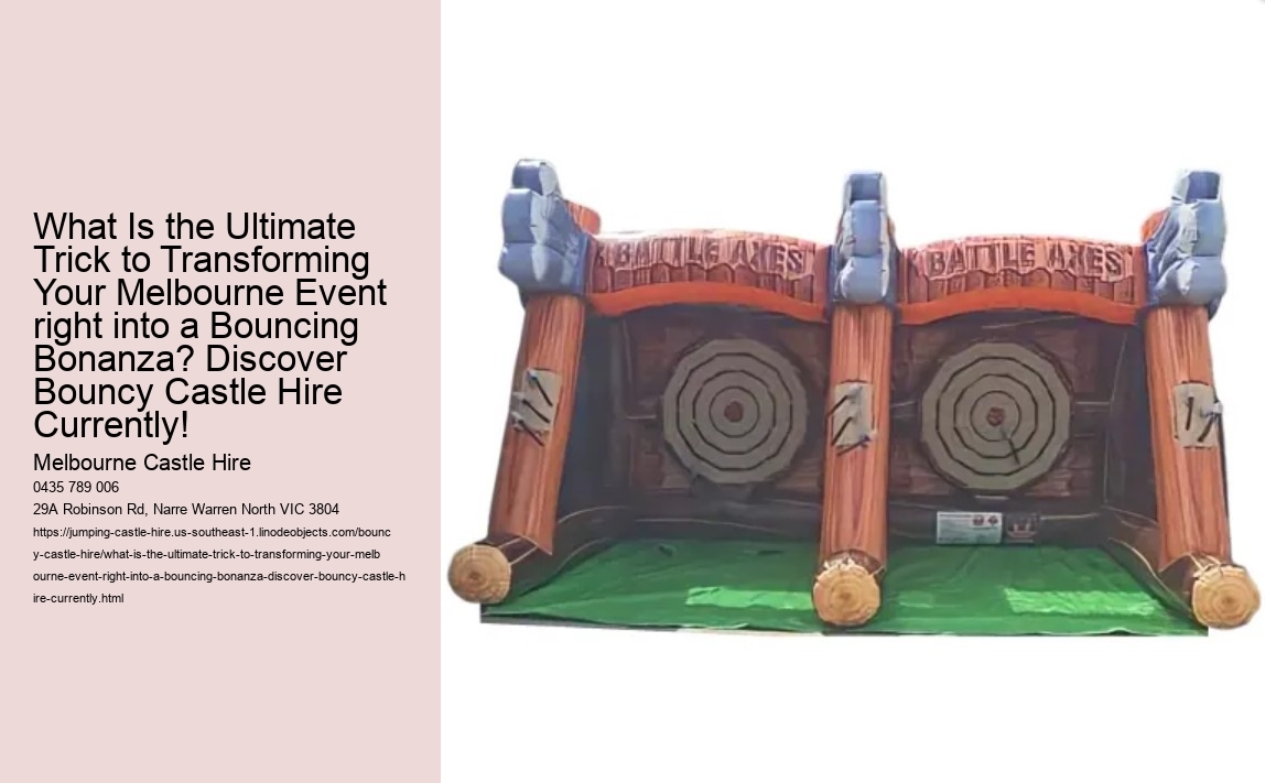 What Is the Ultimate Trick to Transforming Your Melbourne Event right into a Bouncing Bonanza? Discover Bouncy Castle Hire Currently!